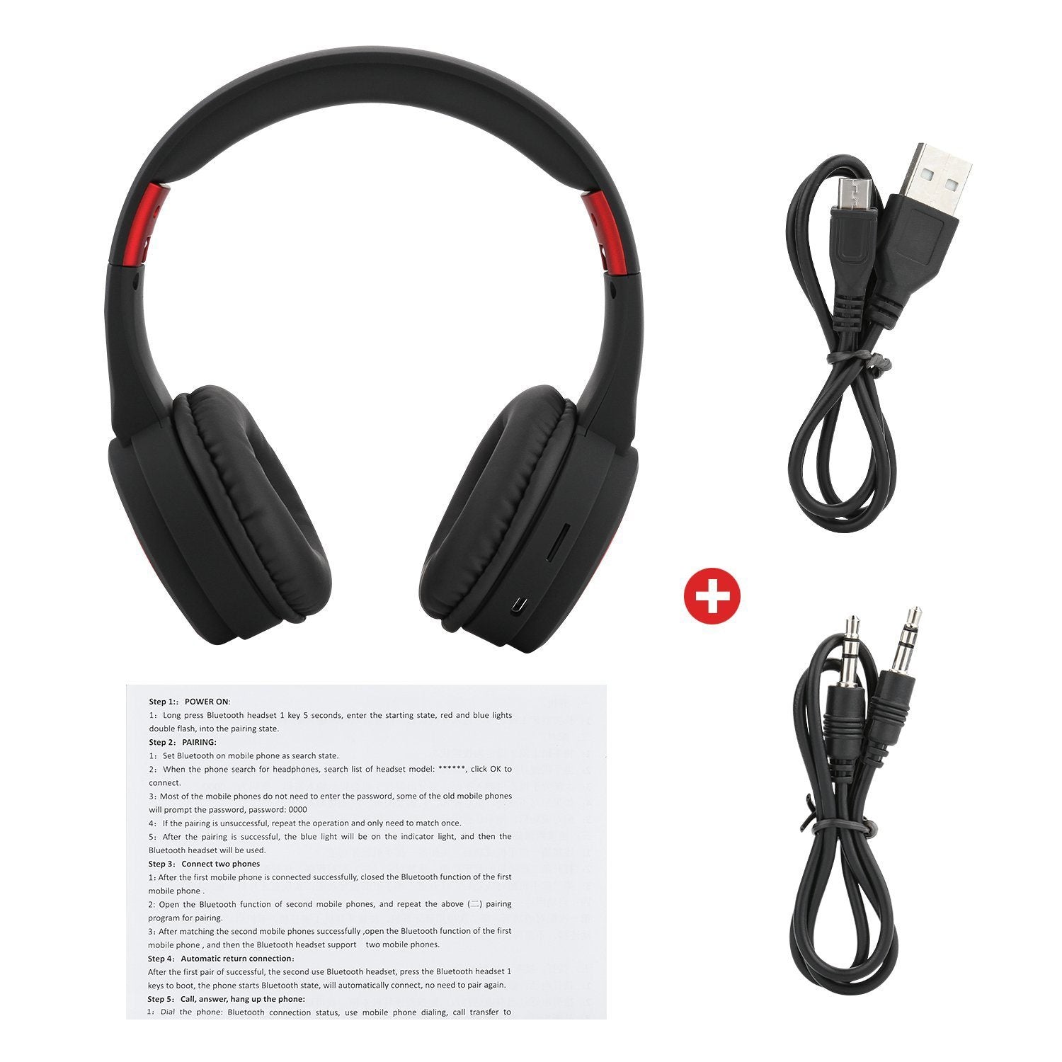 Bluetooth Headset Wireless Hi-Fi Stereo Foldable Headphones Over-Ear Headphones - Tophatter Daily Deals